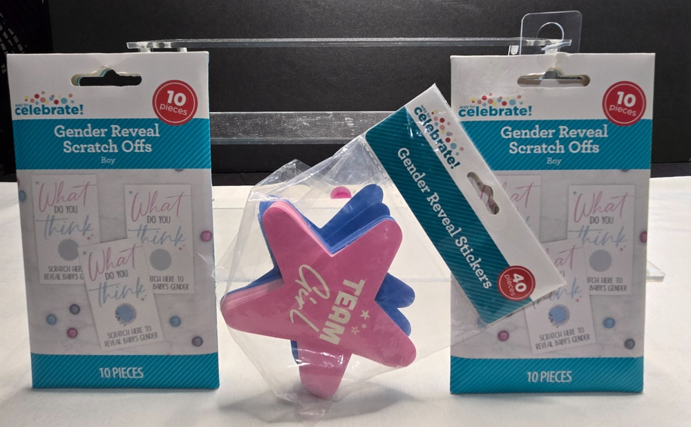 Way to Celebrate Gender Reveal Party Lot 20 Boy Scratch Offs 40 Stickers